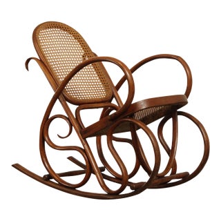 Thonet Antique Bentwood Rocker Childs Rocking Chair For Sale