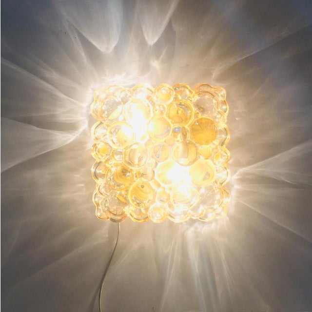 Large Amber Bubble Glass Ceiling Light attributed to Helena Tynell for Limburg, Germany, 1960s For Sale - Image 9 of 12