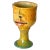 French Raku Chalice in Cracked Ceramic 1960 France Yellow Color For Sale