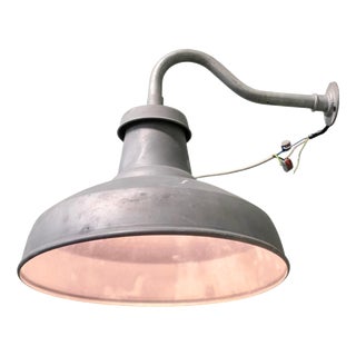 Large Vintage Industrial Wall Light in Grey Metal, 1950 For Sale
