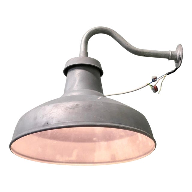 Large Vintage Industrial Wall Light in Grey Metal, 1950 For Sale