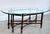 Wood Hammary Mahogany Faux Bamboo Coffee Table With Scalloped Glass Top For Sale - Image 7 of 12
