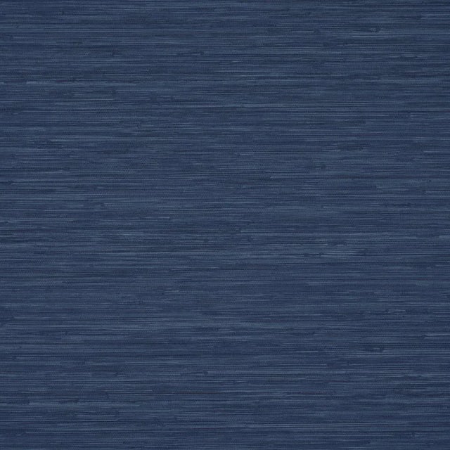 SAMPLE - Schumacher Horizon Grasscloth Vinyl Wallpaper In Indigo For Sale