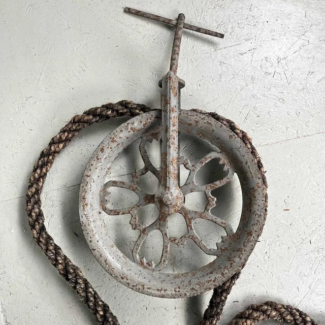 Antique Meiji Era Metal Pulley, Japan For Sale - Image 6 of 13