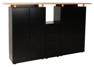 Black Wooden Sideboard from Flötotto