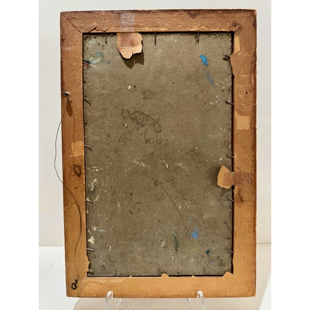 Antique Oil on Board Landscape Painting Wooded Path Rustic Fence Signed Period Gilt Frame For Sale In Atlanta - Image 6 of 7
