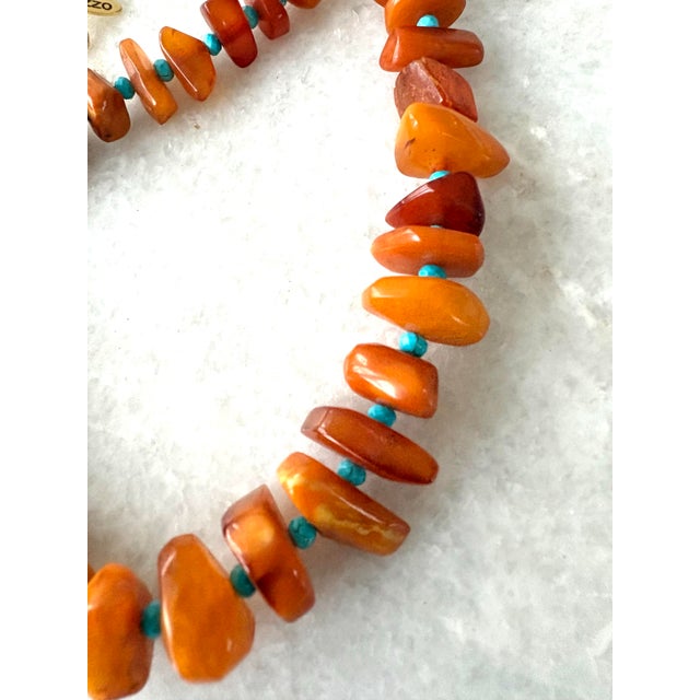 Baltic, Amber and Turquoise Accents 22 Inch Beaded Necklace by Matthew Izzo For Sale - Image 4 of 4