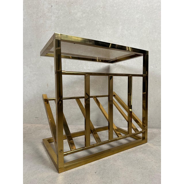 Gold Vintage Side Table from Belgo Chrome, 1970s For Sale - Image 8 of 8