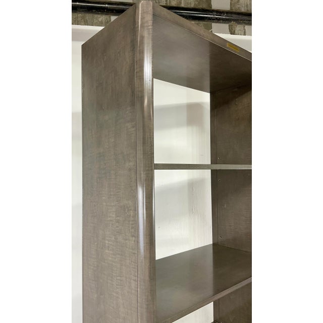 Modern Theodore Alexander Modern Gray Burl Maple Hudson Etagere For Sale - Image 3 of 7