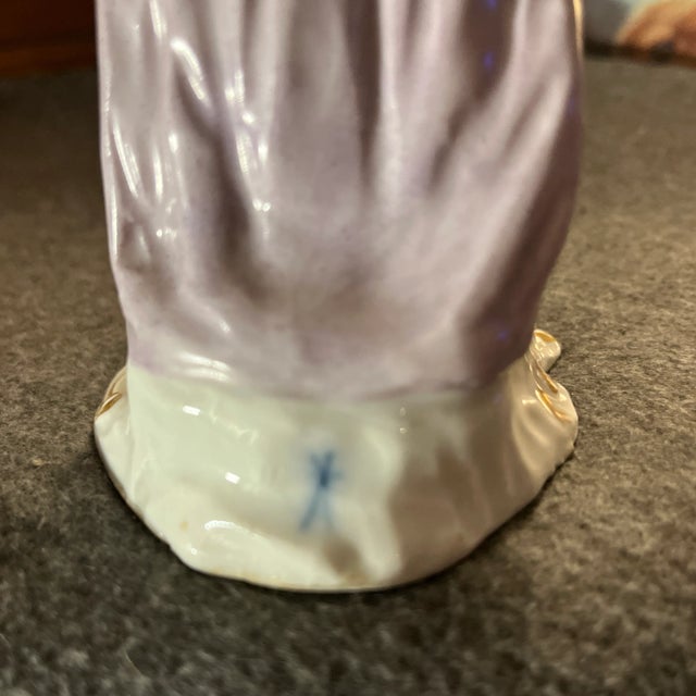 Ceramic Antique Continental Porcelain Figurine of Old Mother Goose For Sale - Image 7 of 12