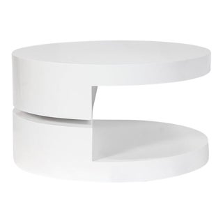 Contemporary Round Rotable Lacquered Cocktail Table For Sale