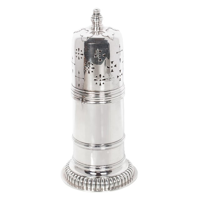 Antique Sterling Silver Silver Sugar Shaker Caster Muffineer Elkington & Co London 1912 For Sale - Image 4 of 12