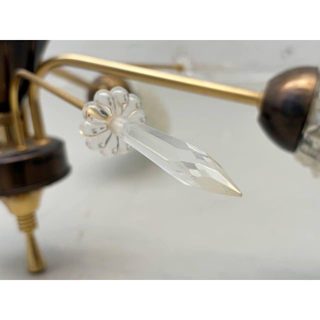 Ceiling Light with Textured Glass Shades and Crystal Prisms, 1960s For Sale - Image 10 of 15