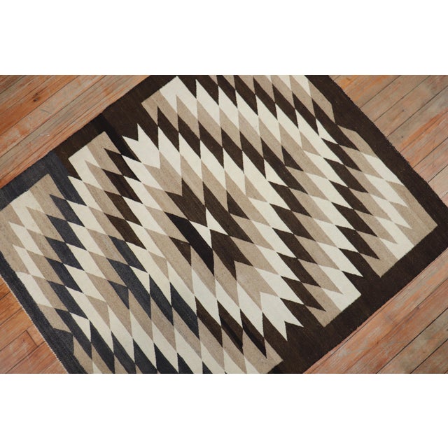 Native American Vintage Zabihi Collection Tribal Geometric American Navajo Rug - 3' x 3'8" For Sale - Image 3 of 6
