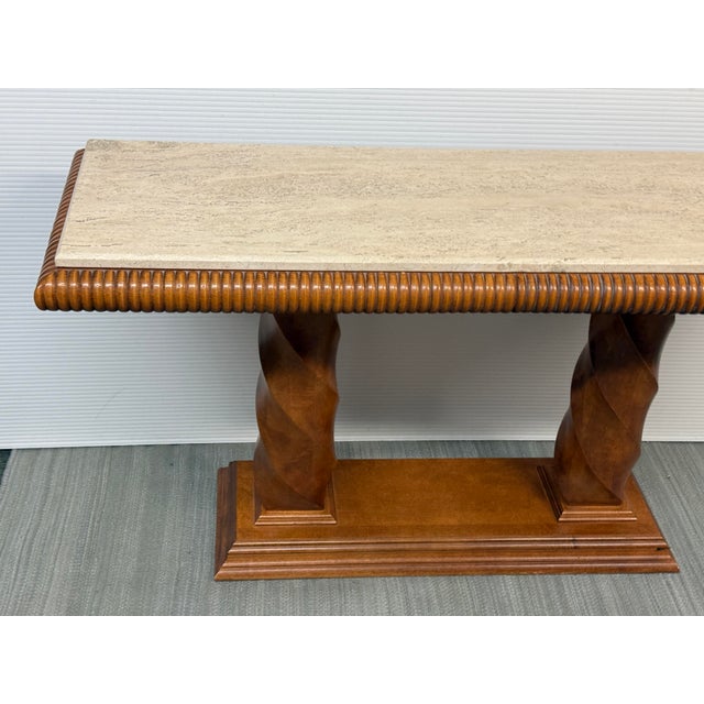 Century Furniture Grand Tour Collection Travertine Console Table For Sale - Image 11 of 12