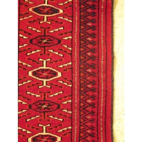 Vintage Approx: 4 X 7 Red Wool Area Rug For Sale - Image 4 of 11