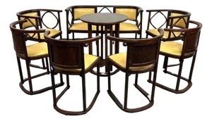 Fledermaus Seating Group by Josef Hoffmann for Jacob Josef Kohn, 1905, Set of 8