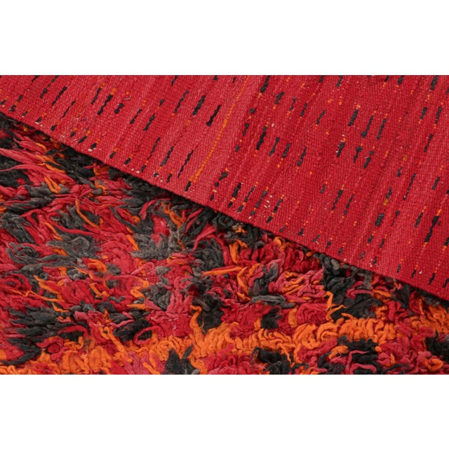 Textile Vintage Moroccan Rug, Red & Black With Abstract Patterns - Rug & Kilim For Sale - Image 7 of 7