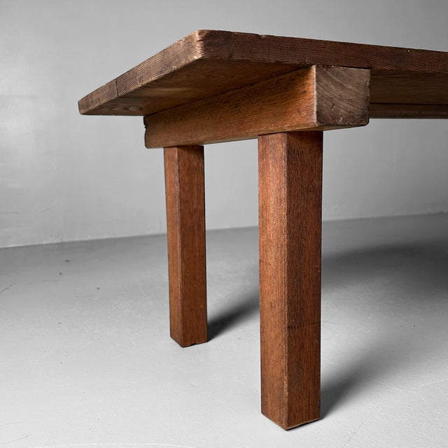 Brown Taishō Minimalist Low Wooden Table, Japan, 1920s For Sale - Image 8 of 13