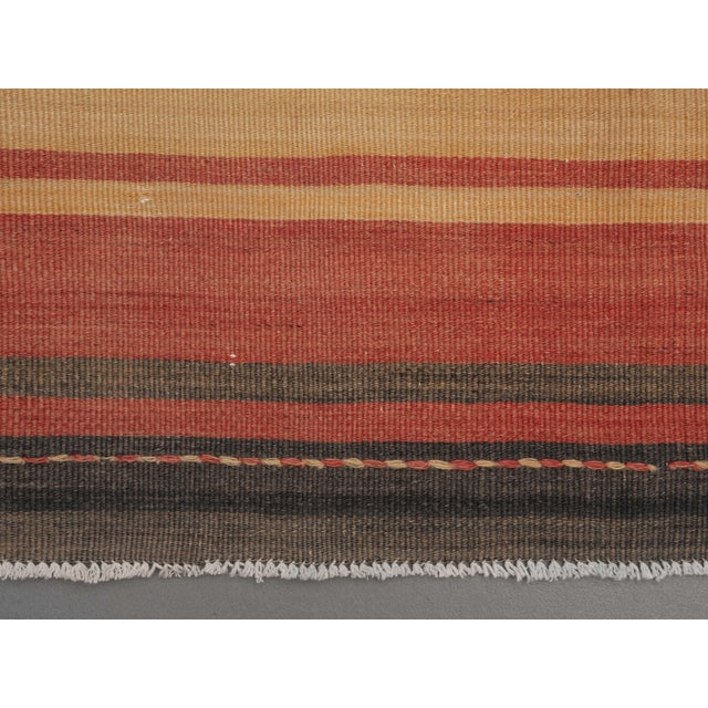 1970s Vintage Handmade Wool Cotton Beige Area Rug For Sale - Image 10 of 11