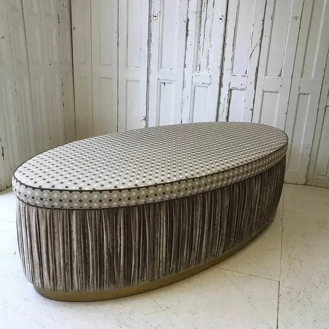 Beautiful hand-made Italian ottoman pouf. This very special piece is sturdy, comfortable and elegant adding a special...