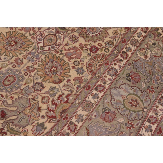 1990s Beautiful Intricate Tabriz Pak-Persian Gold/Green Wool Rug - 9'1'' X 12'5'' For Sale - Image 5 of 9