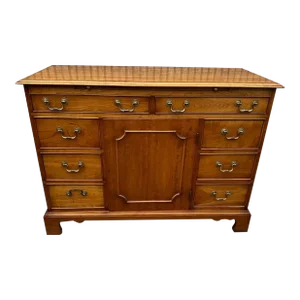 Vintage Leopold Stickley Furniture Georgian Solid Cherry Double Dresser Cabinet or Sideboard