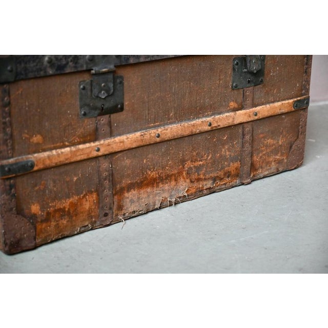Large Antique Bohemian Wooden and Canvas Travel Trunk, 1920s For Sale - Image 16 of 18