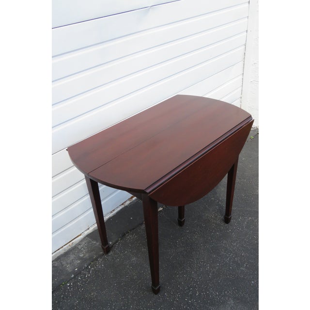 Mahogany Drop Leaf Folding Card Game Dining Extension Table With 4
