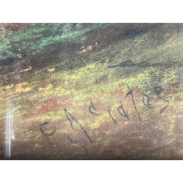 Vintage Signed Framed Sunrise Landscape For Sale - Image 10 of 11