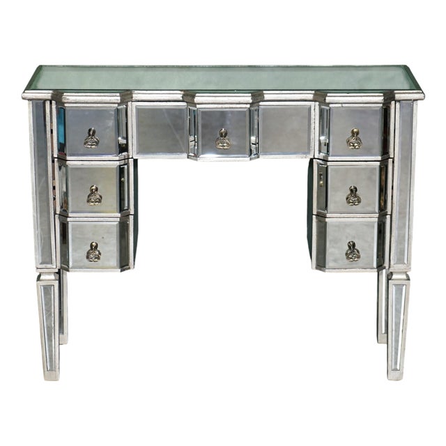 Decorative Venitian Bevelled Glass Dressing Vanity Table Desk Drawers by Aeg, 2010 For Sale