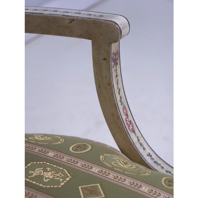 Wood Adams Style Paint Decorated Triple Back Settee For Sale - Image 7 of 18