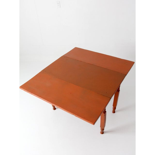 Antique Painted Primitive Drop Leaf Table For Sale - Image 4 of 18