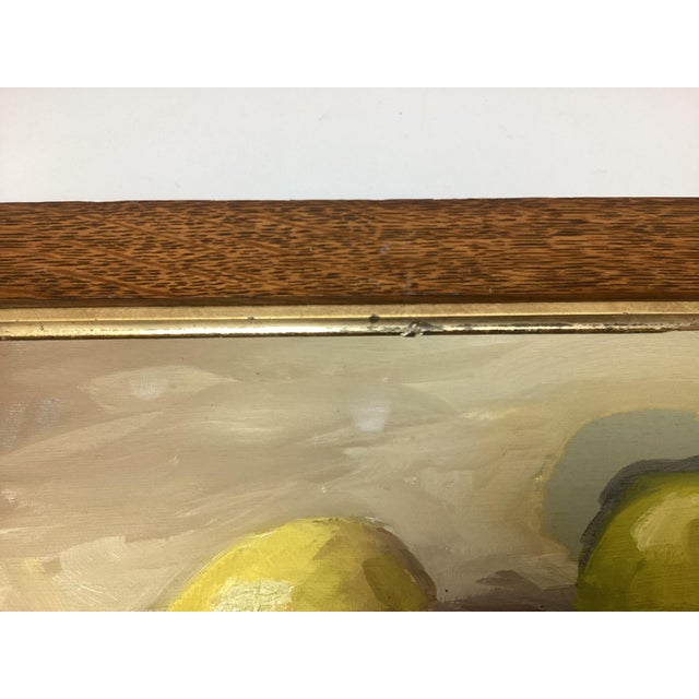 Impressionist Vintage Still Life Lemons Impressionist Painting Oil on Board For Sale - Image 3 of 6