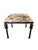 Crafted with stacked iron leg details and custom upholstered seat cushion Ready to ship