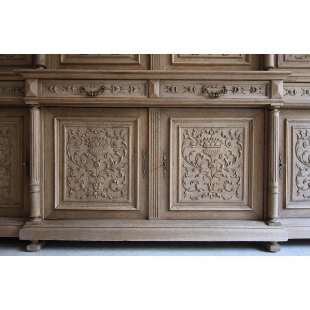 Large Late 19th Century Bleached Oak Cabinet For Sale - Image 13 of 18