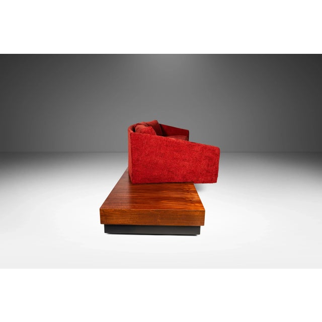 Mid-Century Modern Mid-Century Modern Brutalist Platform Sofa in Walnut & Red Tweed by Adrian Pearsall for Craft Associates, Usa, Circa 1960's For Sale - Image 3 of 12