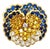 1990s Jean Vitau 18k Yellow Gold Sapphire and Diamond Pansy Brooch For Sale