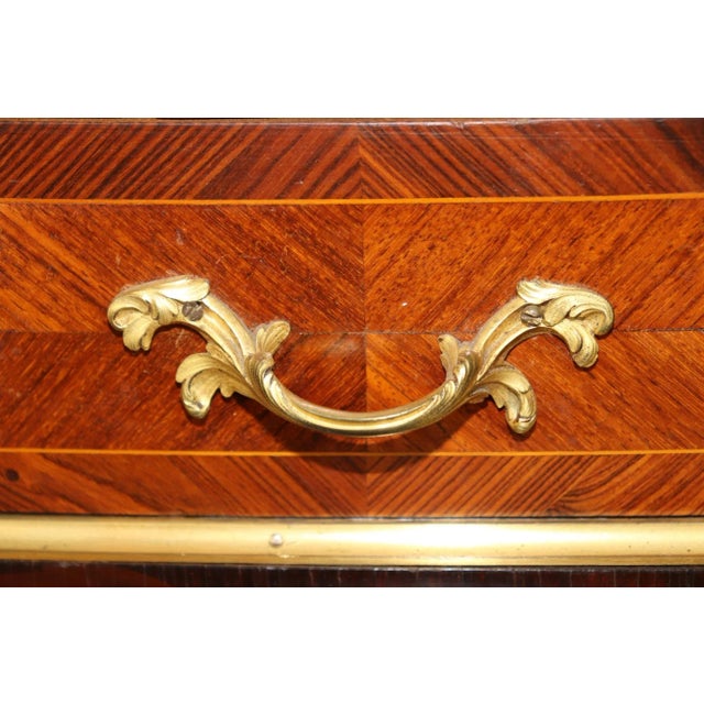 Rare Kingwood, Bronze and Leather Top Ladies Desk by Leon Dromard For Sale - Image 10 of 15