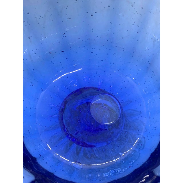 Vintage 1940s Hand Blown Cobalt Glasses - Set of 4 For Sale In Tampa - Image 6 of 9