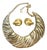 MCM Jewelry Marriage Hollywood Golden Age Matte Gold Collar Necklace and Earrrigs. For Sale