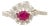18k Gold Mozambique Natural Ruby & Diamond Floral Halo Cocktail Ring Size 6.5 For Sale