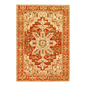 Antique Persian Serapi Oriental Carpet, in Room Size, with Central Medallion