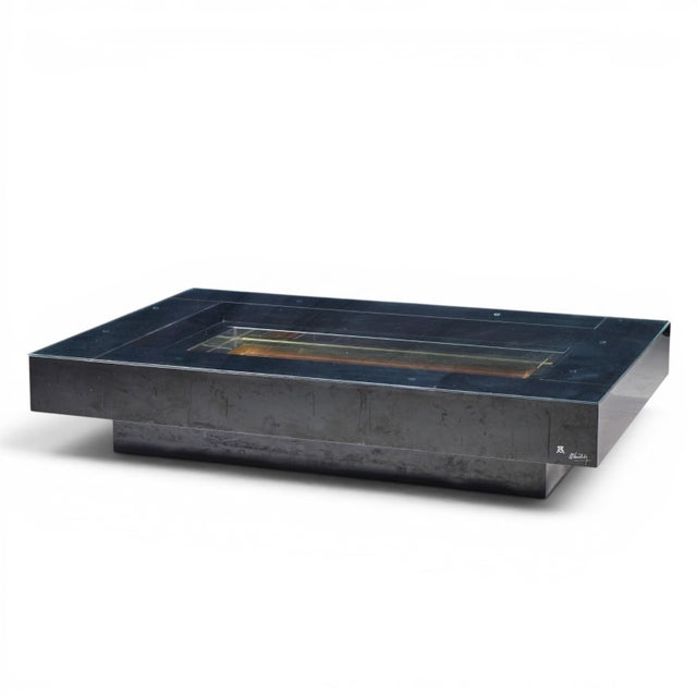 Alain Delon for Maison Jansen Mid Century Brass, Chrome and Lacquered Coffee Table For Sale In Chicago - Image 6 of 10