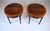An versatile pair of late 20th-century vintage tables crafted in the classic Federal or Hepplewhite style of rich mahogany...