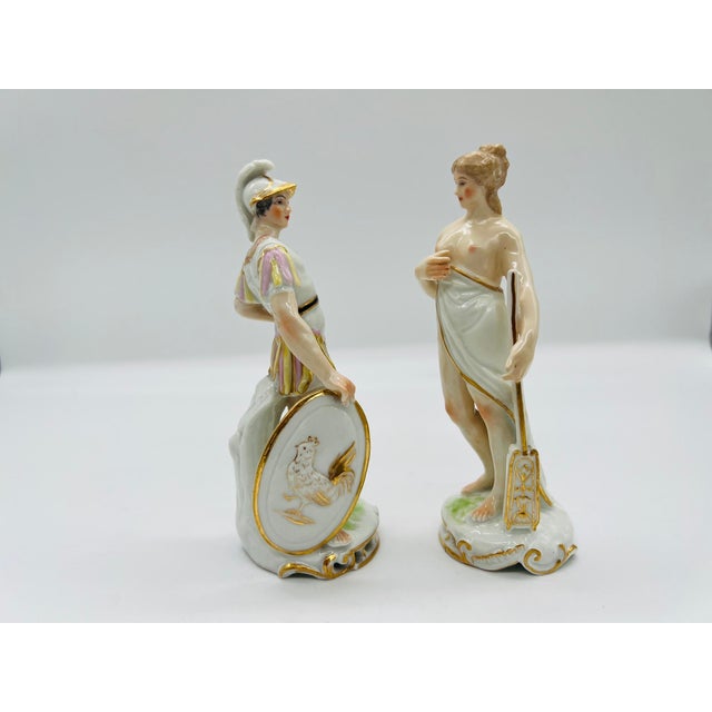 Neoclassical Pair, Edme Samson Porcelain Figure Models of Mars & Venus After Meissen For Sale - Image 3 of 6