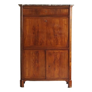 French Secretaire in Mahogany and Marble For Sale