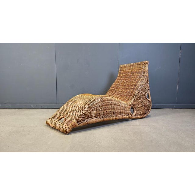 Vintage Wicker Chaise Longue, 1980s For Sale - Image 17 of 18