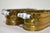 French Country Vintage Brass Herb Planters With Blue & White Ceramic Handles - A Pair For Sale - Image 3 of 12