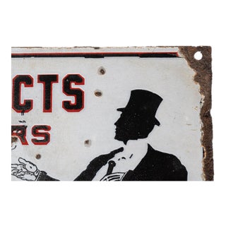 1910s Between the Acts Little Cigars Porcelain Sign For Sale